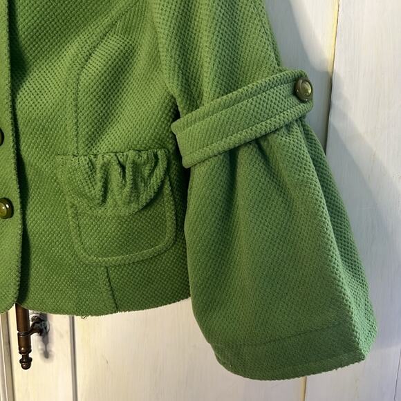 Vintage Style Etcetera Women's Olive Green Bell Sleeve Cropped Jacket | Size 6 - Picture 2 of 8